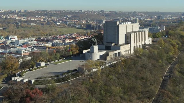 Drone aerial Prague National Monument on the Veitsberg