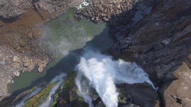 View from the sky of Zambezi River during Dry Season at Victoria Falls