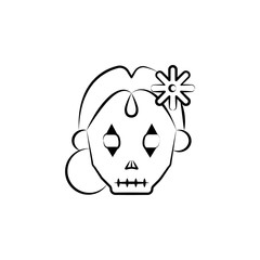 Catrina icon. Element of dia de muertos icon for mobile concept and web apps. Hand drawn Catrina icon can be used for web and mobile