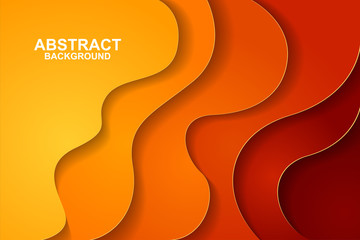 Abstract background design with orange paper cut shapes. Paper cut vector illustration for banner, presentation, and invitation. Paper art and craft style.