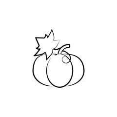 Pumpkin icon. Element of dia de muertos icon for mobile concept and web apps. Hand drawn Pumpkin icon can be used for web and mobile