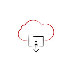 Cloud download icon. Element of multi color cloud technology icon for mobile concept and web apps. Detailed Cloud download icon can be used for web and mobile