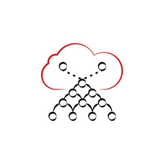 Cloud network icon. Element of multi color cloud technology icon for mobile concept and web apps. Detailed Cloud network icon can be used for web and mobile