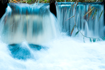 photo of a small waterfall, image for background with water
