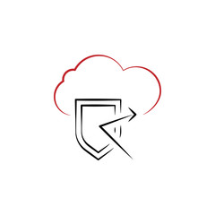Cloud protection icon. Element of multi color cloud technology icon for mobile concept and web apps. Detailed Cloud protection icon can be used for web and mobile