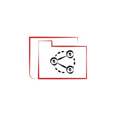 File sharing icon. Element of multi color cloud technology icon for mobile concept and web apps. Detailed File sharing icon can be used for web and mobile