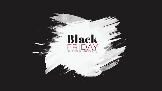 Black Friday sale grunge animation on a dark gray background.