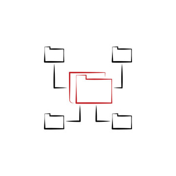 File network icon. Element of multi color cloud technology icon for mobile concept and web apps. Detailed File network icon can be used for web and mobile