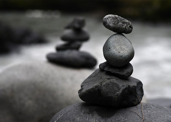 Cairns at the river