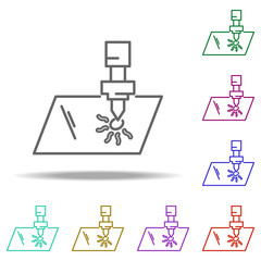 Glass laser cutting icon. Elements of Laser in multi color style icons. Simple icon for websites, web design, mobile app, info graphics