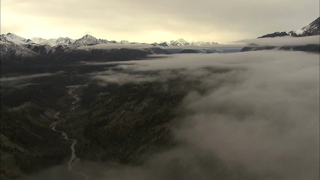 Aerial Alaska USA cloud Peak Mountains hiking nature