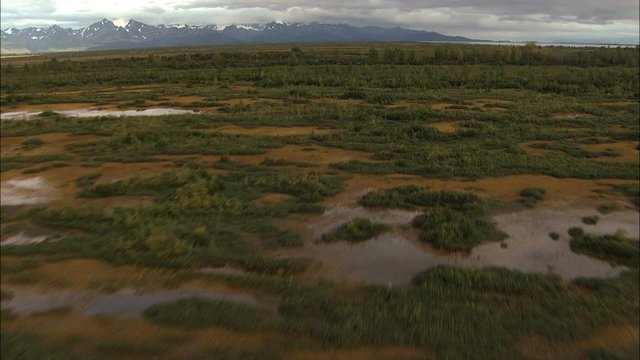 Aerial Alaska USA Mountains melt water hiking nature