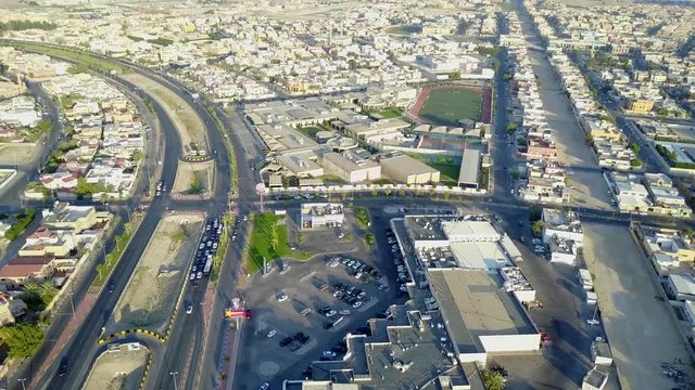 Saudi Arabia Intersection Aerial View (4K)