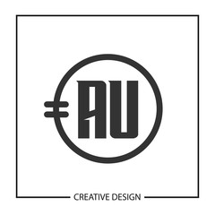 Initial Letter AU Logo Template Design Vector Illustration