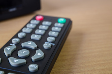 hd player on wood table