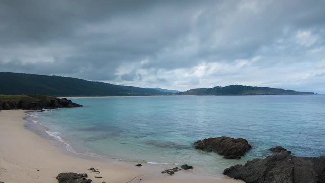 playa beach pedrosa galica spain coast water