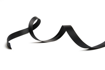 black ribbon twist spiral isolated