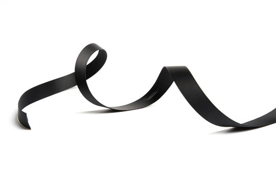 Black Ribbon Twist Spiral Isolated