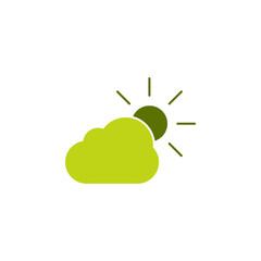 cloud sunny, weather icon. Element of agriculture gardening icon for mobile concept and web apps. Green cloud sunny, weather icon can be used for web and mobile