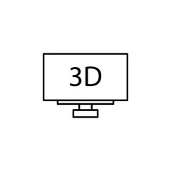 tv, 3D icon. Element of television icon for mobile concept and web apps. Thin line tv, 3D icon can be used for web and mobile