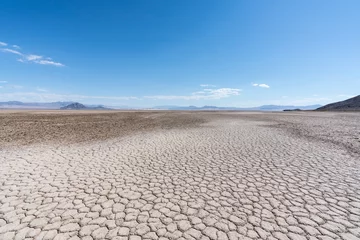 Deurstickers Dry desert lake in the Mojave National Preserve near Zzyzx California.   © trekandphoto