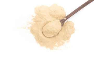 Nutritional yeast in a spoon