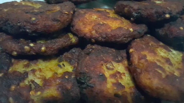 close up of home made delicious fried chapli kebab, chapli kabab, cutlets