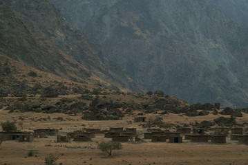 Pamir, Pamir Mountains, Pyanzh River, snowy peaks, Asia, Badakhshan