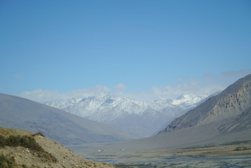 Pamir, Pamir Mountains, Pyanzh River, snowy peaks, Asia, Badakhshan