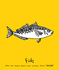 해산물 일러스트 / 손으로 그린 수산물 그림