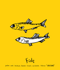 해산물 일러스트 / 손으로 그린 수산물 그림