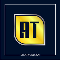 Initial Letter AT Logo Template Design Vector Illustration
