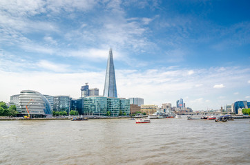 View over The Shard and sights of the city of London, United Kingdom