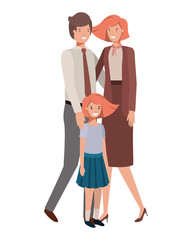 parents couple with daugether avatar character