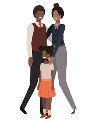 parents couple with daugether avatar character