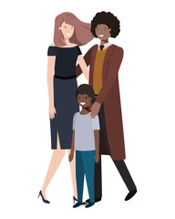 parents couple with son avatar character