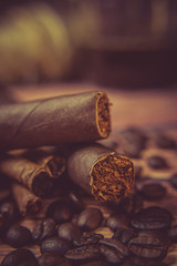 Fototapeta na wymiar cigar and coffee