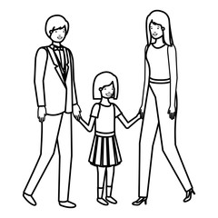 parents couple with daugether avatar character