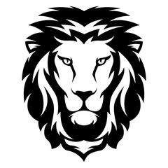 Illustration of lion with black and white style