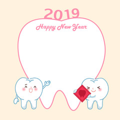 tooth with 2019 year