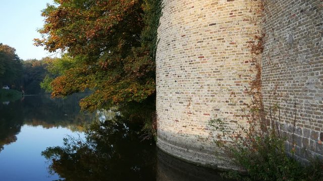 World war one in Belgium: Ypres today, autumn around the ramparts walking path
