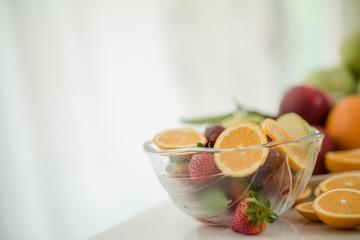 Various fruits, Eating Health care and Healthy concept
