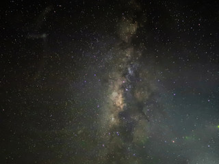 Milky way, colorful night scene