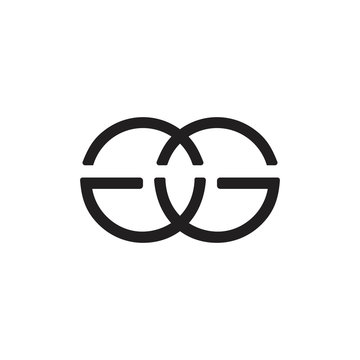 letter gg linked circle logo vector