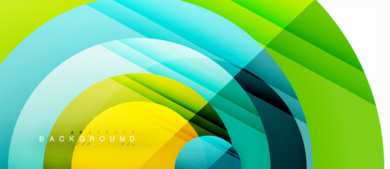 Obraz premium Glossy colorful circles abstract background, modern geometric design