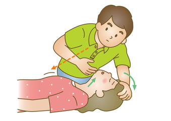 応急手当イラスト40：ケガ・事故・溺れた