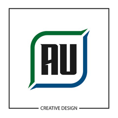 Initial Letter AU Logo Template Design Vector Illustrantion
