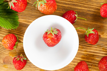 strawberries and foliage