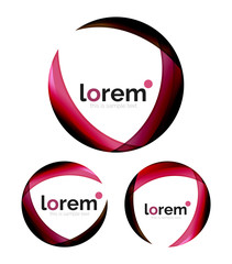 Set of geometric convergence vector icons