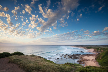 Dramatic sunset overlooking Cape Woolamai beach, Phillip Island, Victoria Australia